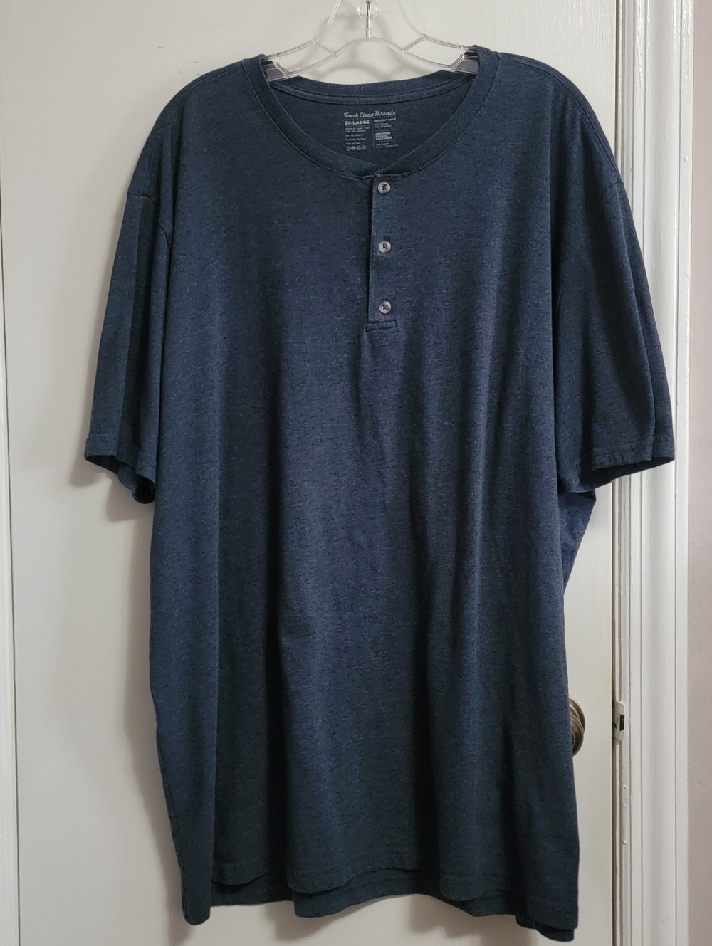 Fresh Clean Tees navy blue short-sleeved henley